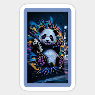 Cool colorful panda graffiti art Sticker